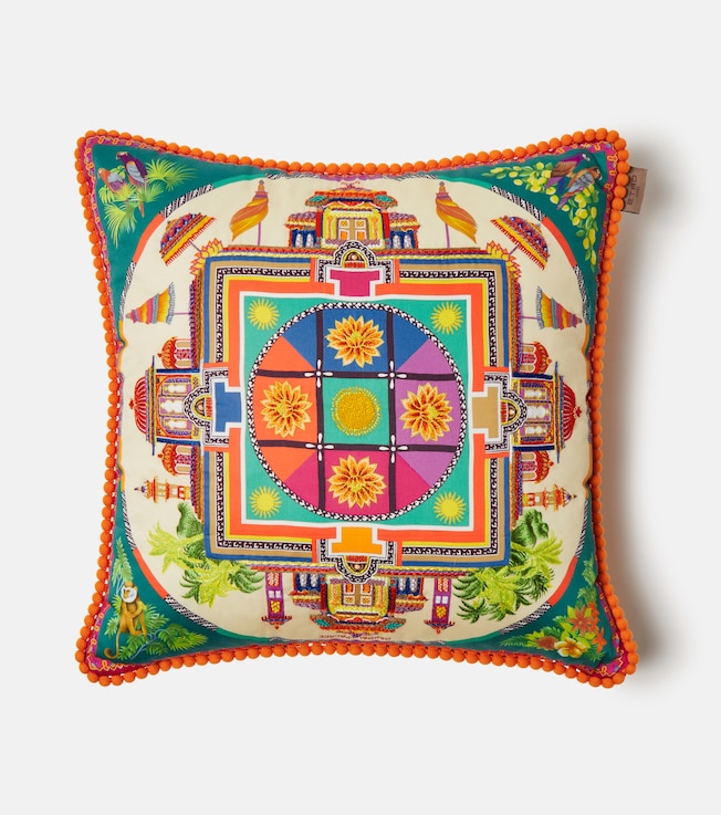 Shanti embroidered printed cotton cushion | Etro