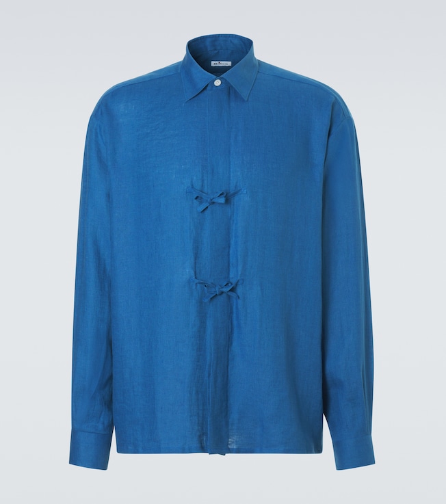 Bow-detail linen shirt | Kiton