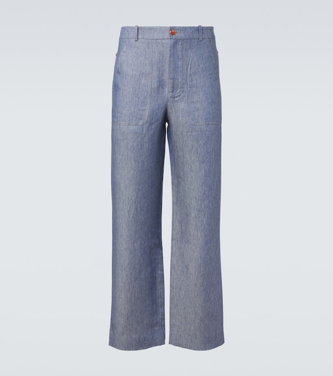 Linen wide-leg jeans with carnelian | God's True Cashmere