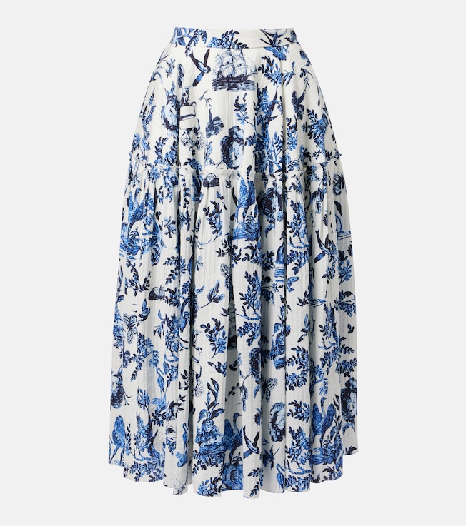 Floral jacquard midi skirt | Erdem