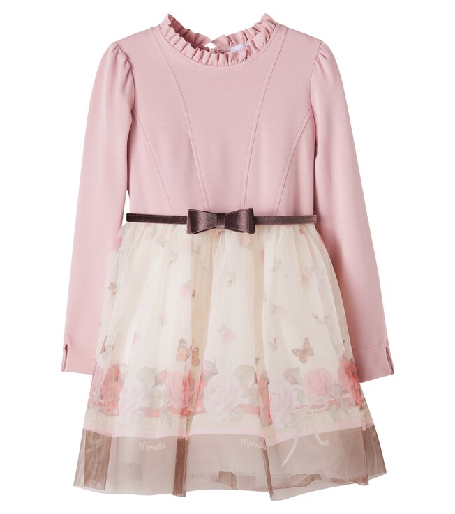 Belted printed ruffled dress | Monnalisa