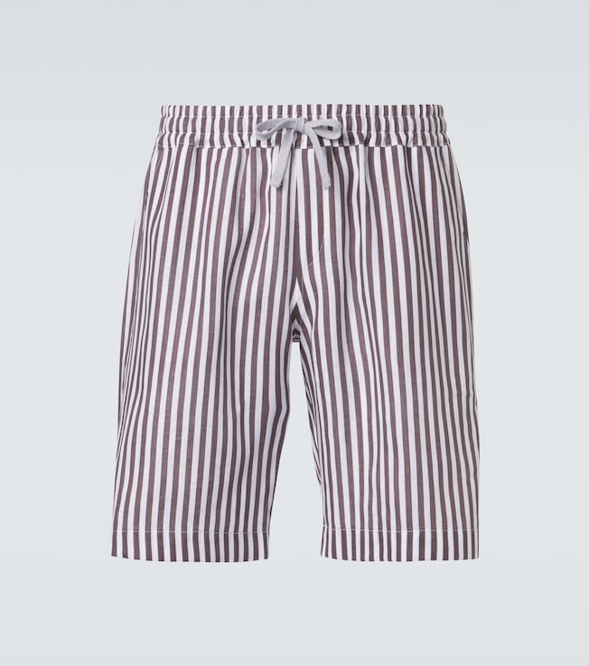 Striped linen shorts  | Fedeli