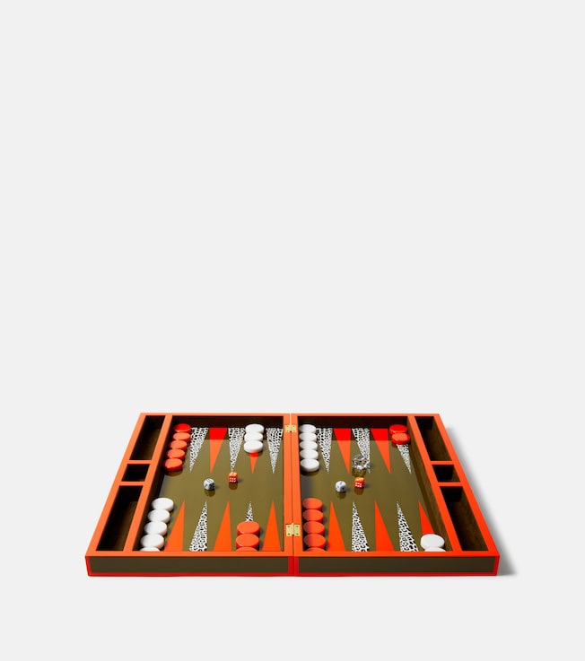 Leopard lacquered backgammon set | Jonathan Adler